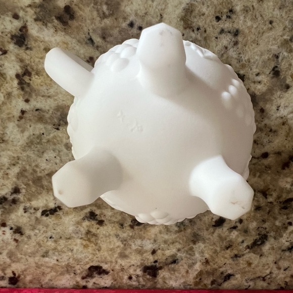 Vintage Imperial Glass Embossed Grape Pattern Milk Glass Sugar & Creamer Set - Picture 6 of 9